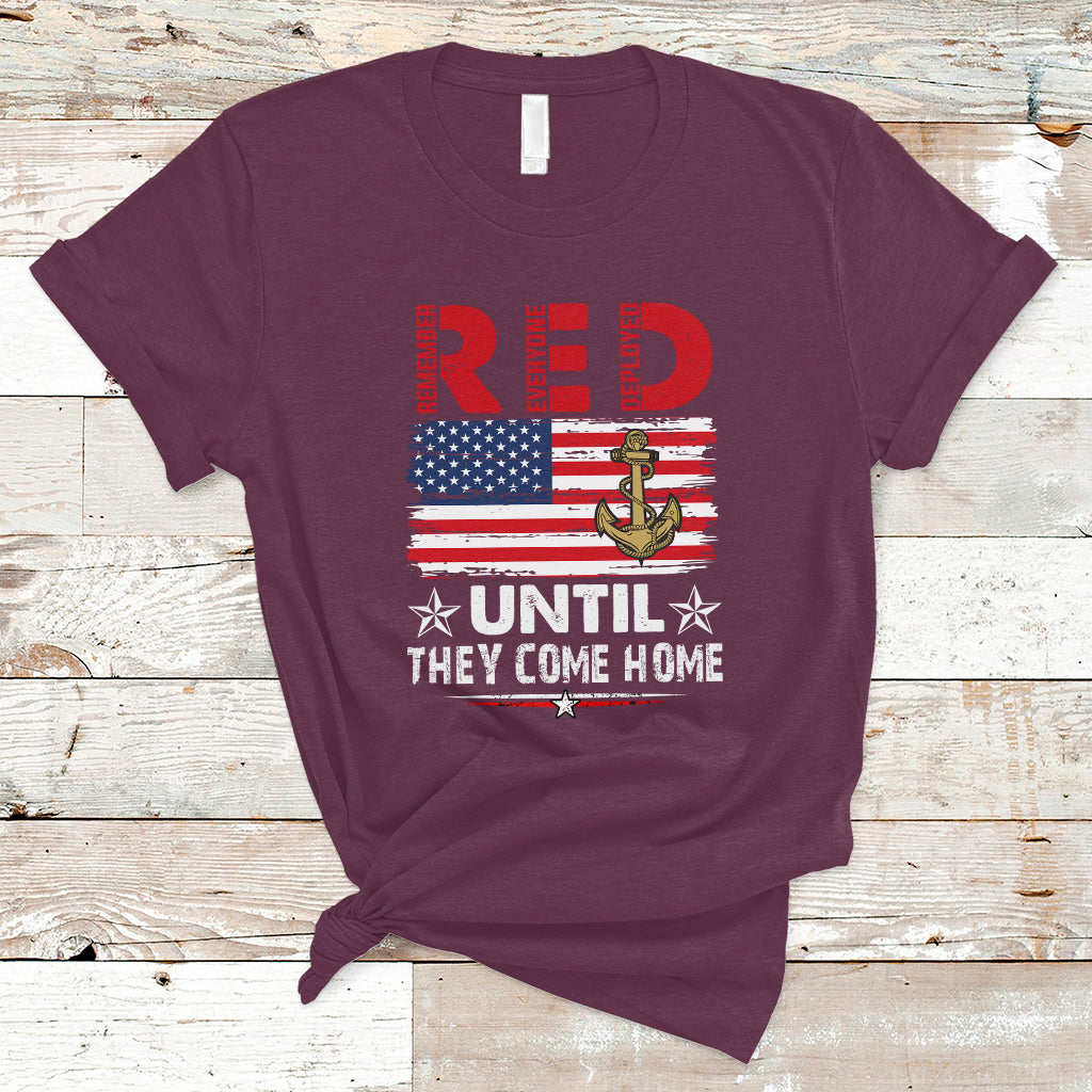RED Friday Remember Everyone Deployed Retro Military T Shirt - Wonder Print Shop