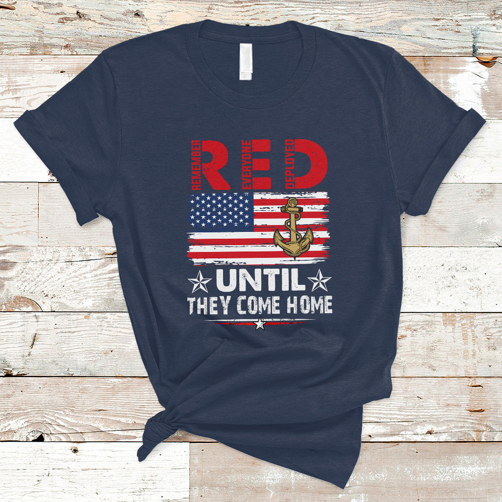 RED Friday Remember Everyone Deployed Retro Military T Shirt - Wonder Print Shop