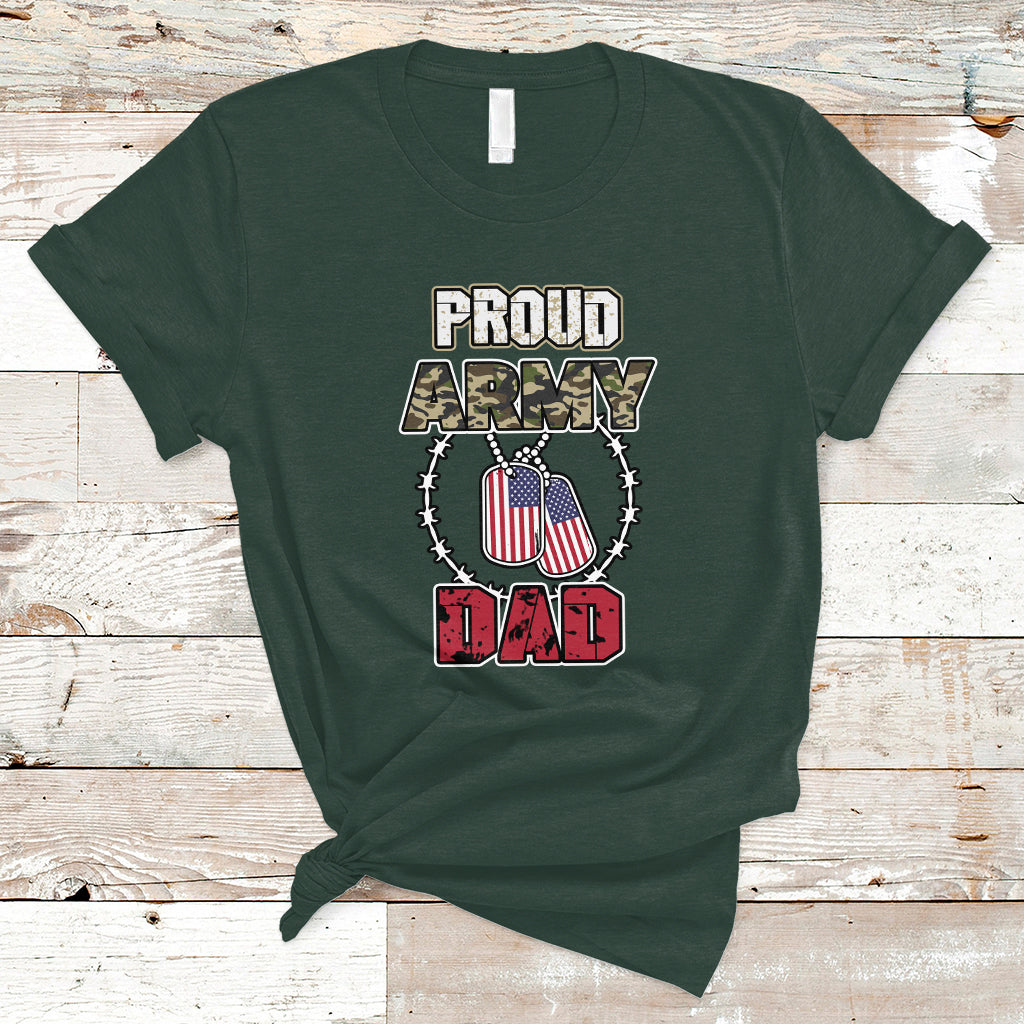 Proud Army Family T Shirt Cool Dad Mom - Wonder Print Shop