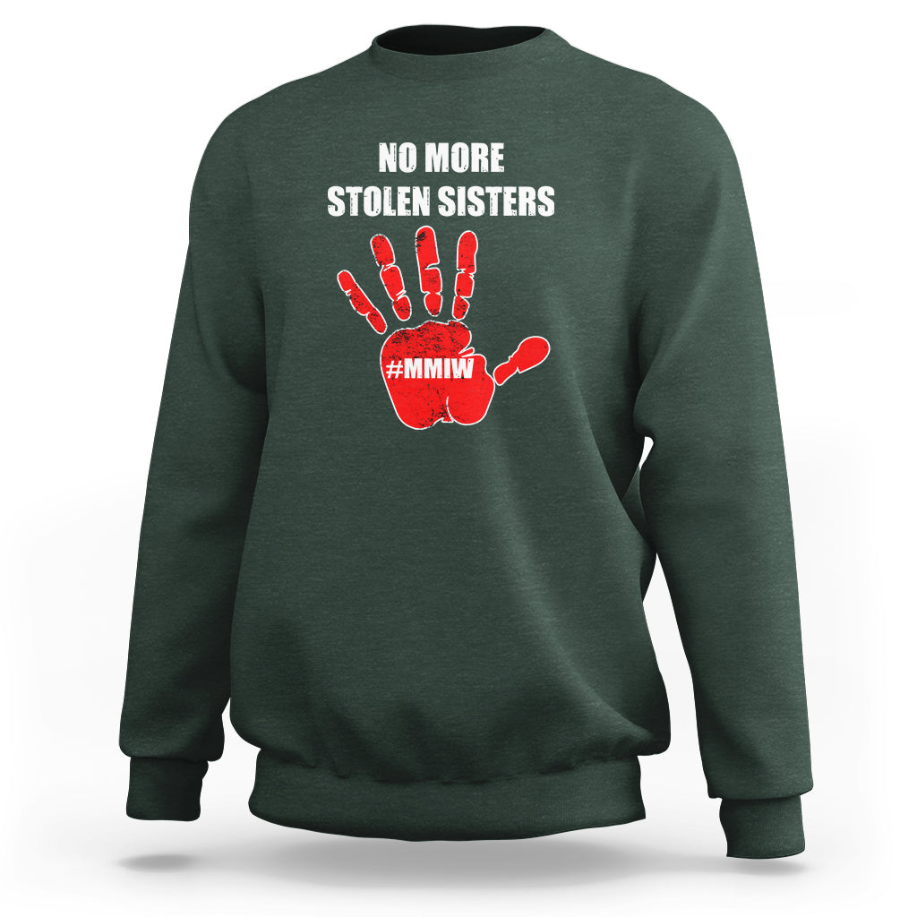 Native American Sweatshirt No More Stolen Sisters, Stop MMIW Red Hand - Wonder Print Shop