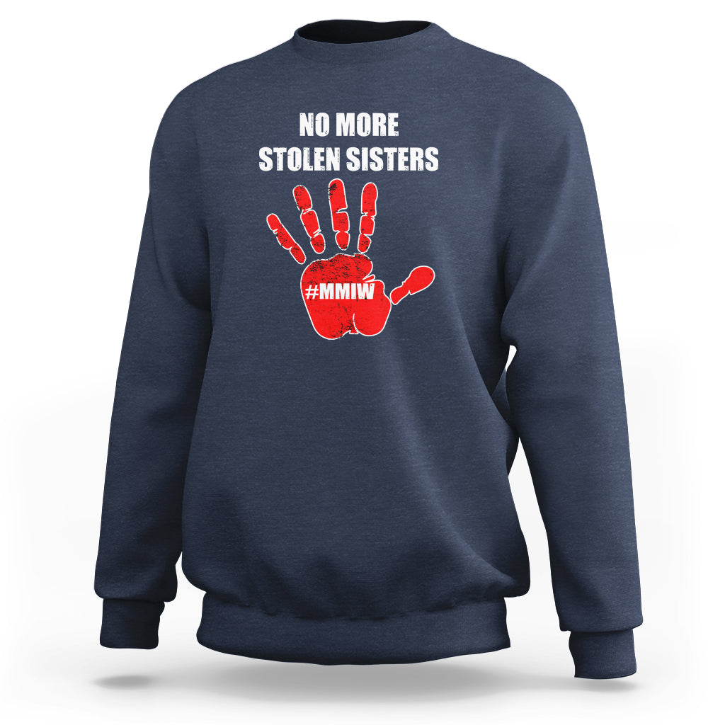 Native American Sweatshirt No More Stolen Sisters, Stop MMIW Red Hand - Wonder Print Shop