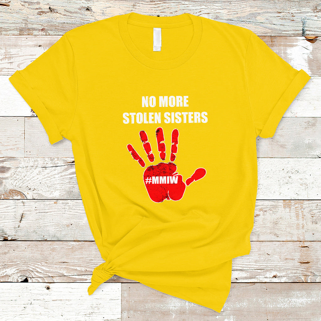 Native American T Shirt No More Stolen Sisters, Stop MMIW Red Hand - Wonder Print Shop