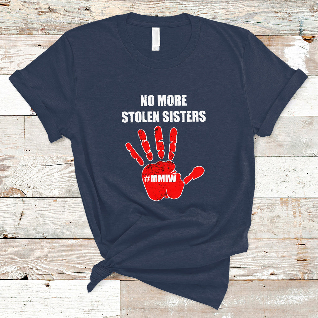 Native American T Shirt No More Stolen Sisters, Stop MMIW Red Hand - Wonder Print Shop