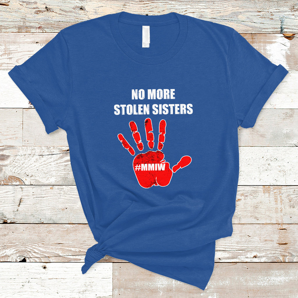 Native American T Shirt No More Stolen Sisters, Stop MMIW Red Hand - Wonder Print Shop