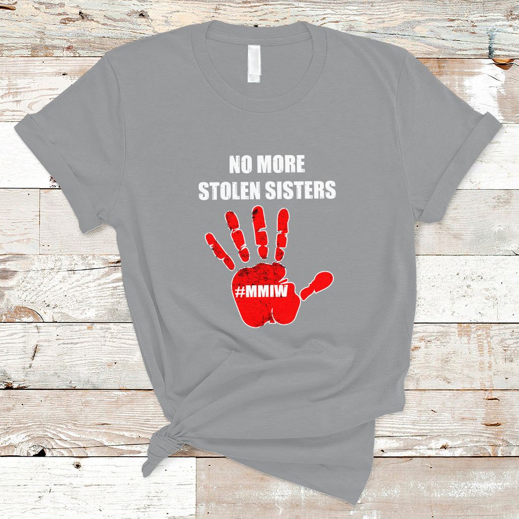 Native American T Shirt No More Stolen Sisters, Stop MMIW Red Hand - Wonder Print Shop