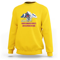 Never Underestimate An Old Man On Skis Funny Skiing Skier Sweatshirt - Wonder Print Shop