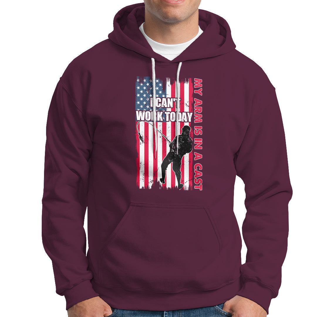 Fisherman Hoodie I Can't Work Today My Arm Is In A Cast - Wonder Print Shop