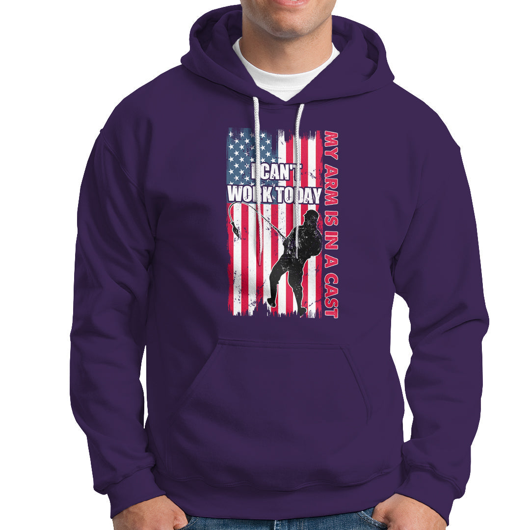 Fisherman Hoodie I Can't Work Today My Arm Is In A Cast - Wonder Print Shop