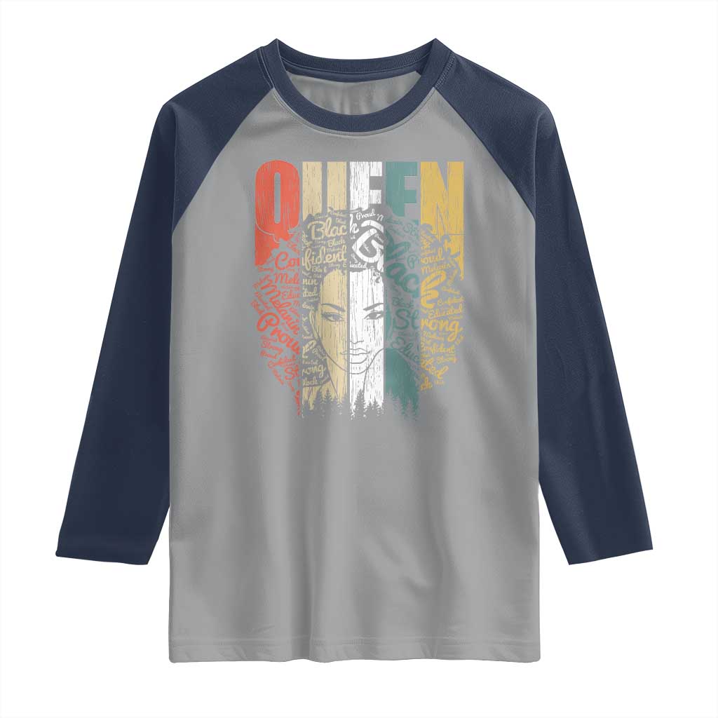 Black History Education Raglan Shirt For Women Educated Strong Black Queen