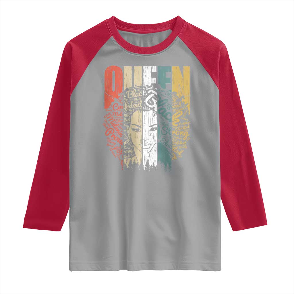 Black History Education Raglan Shirt For Women Educated Strong Black Queen