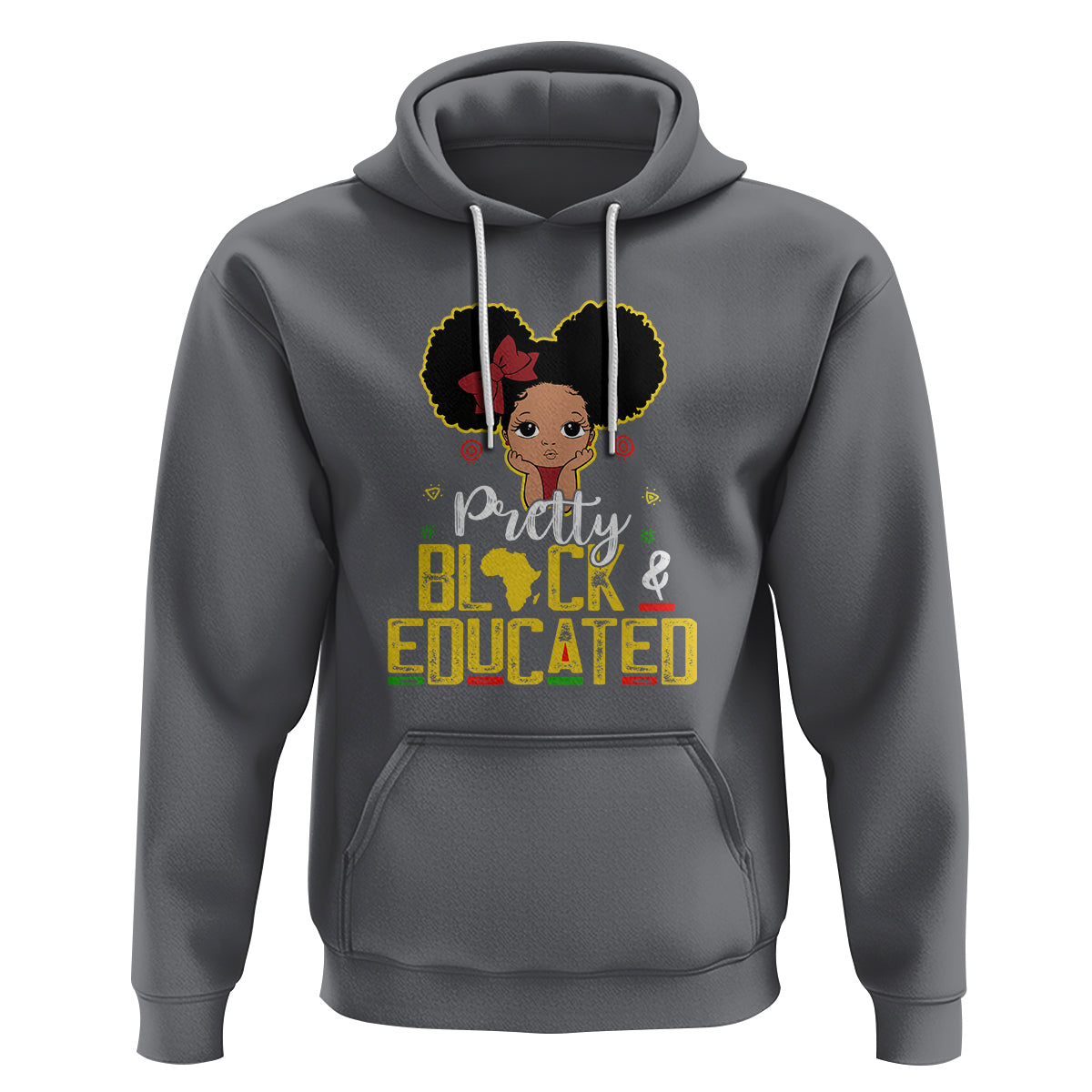 Pretty Black and Educated I Am The Strong Afro Queen Hoodie - Wonder Print Shop
