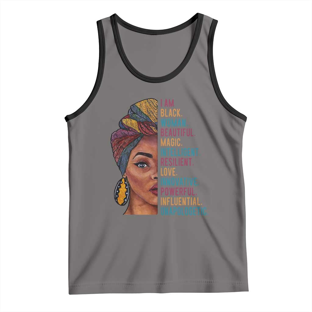 Black Woman Tank Top Beautiful Magic Intelligent Resilient Love African American Pride
