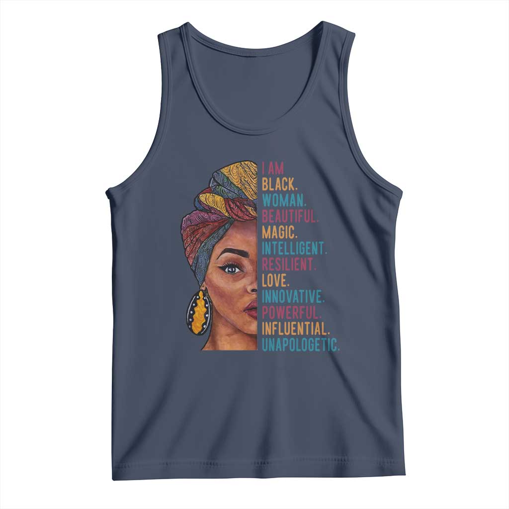 Black Woman Tank Top Beautiful Magic Intelligent Resilient Love African American Pride