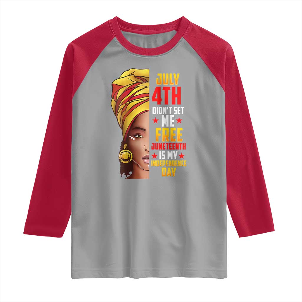 Juneteenth 1866 Raglan Shirt Juneteenth Is My Independence Day for Women