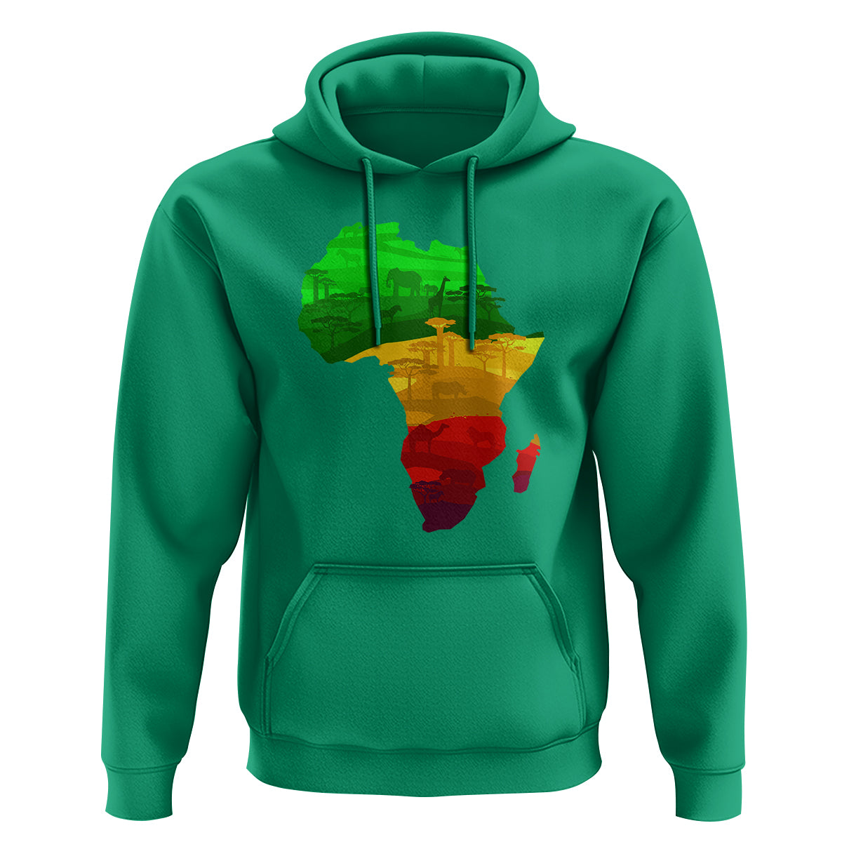 Africa Map Green Yellow Red Proud African Pride Juneteenth Hoodie - Wonder Print Shop