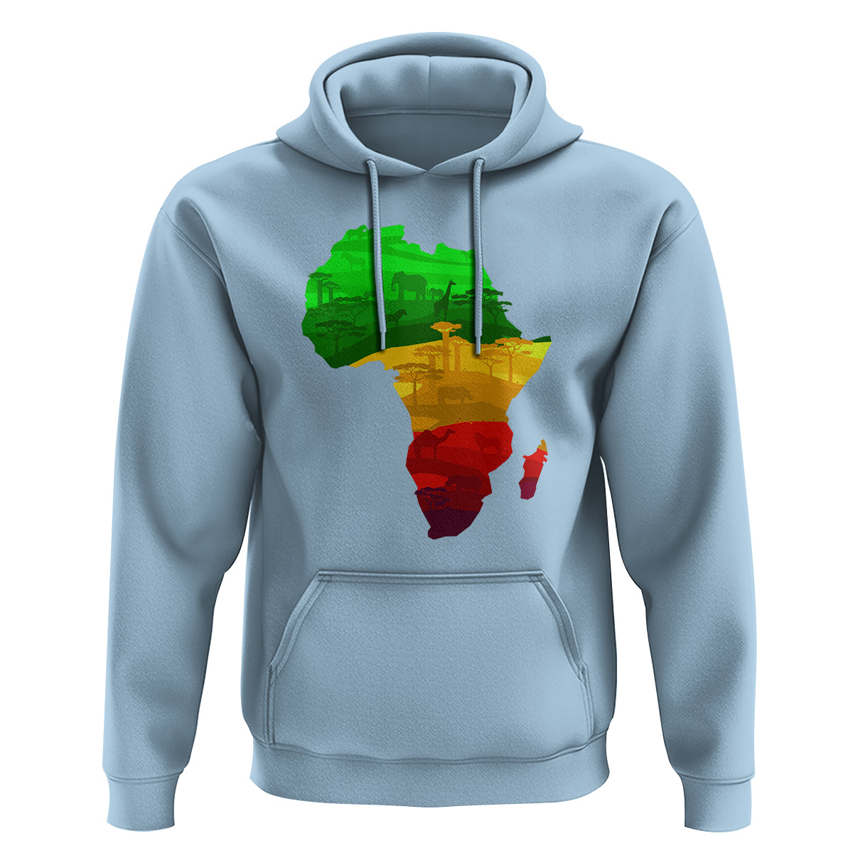 Africa Map Green Yellow Red Proud African Pride Juneteenth Hoodie - Wonder Print Shop