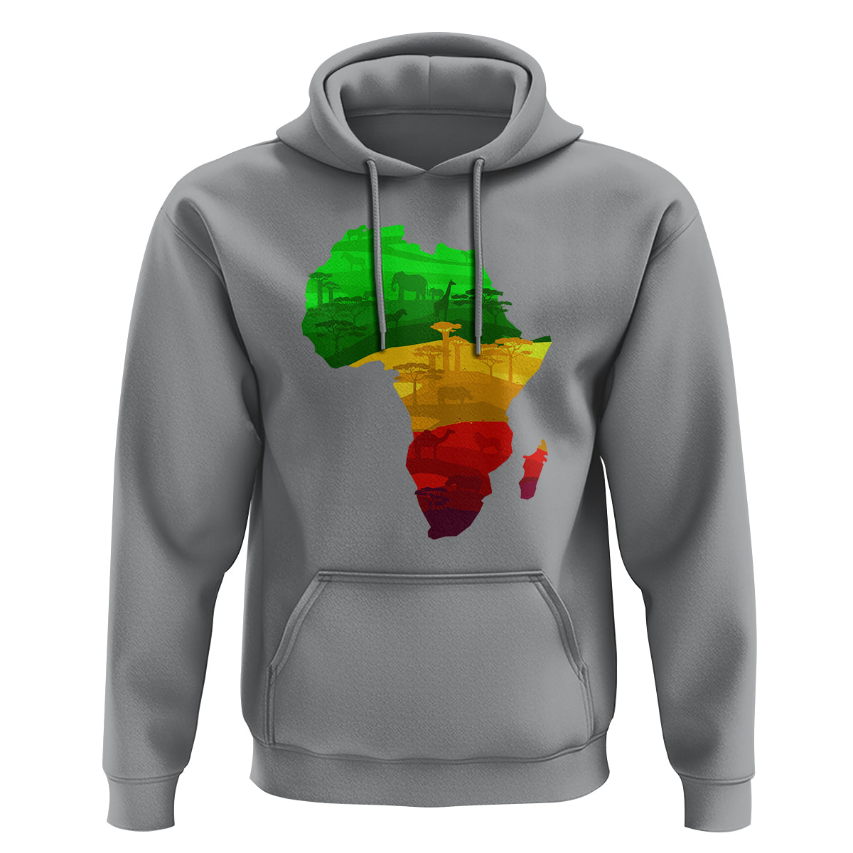 Africa Map Green Yellow Red Proud African Pride Juneteenth Hoodie - Wonder Print Shop