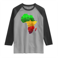 Africa Map Raglan Shirt Green Yellow Red African Pride