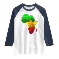 Africa Map Raglan Shirt Green Yellow Red African Pride