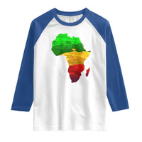 Africa Map Raglan Shirt Green Yellow Red African Pride