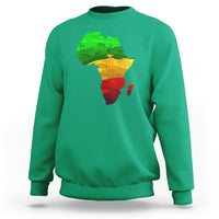 Africa Map Green Yellow Red Proud African Pride Juneteenth Sweatshirt - Wonder Print Shop