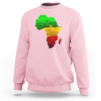 Africa Map Green Yellow Red Proud African Pride Juneteenth Sweatshirt - Wonder Print Shop
