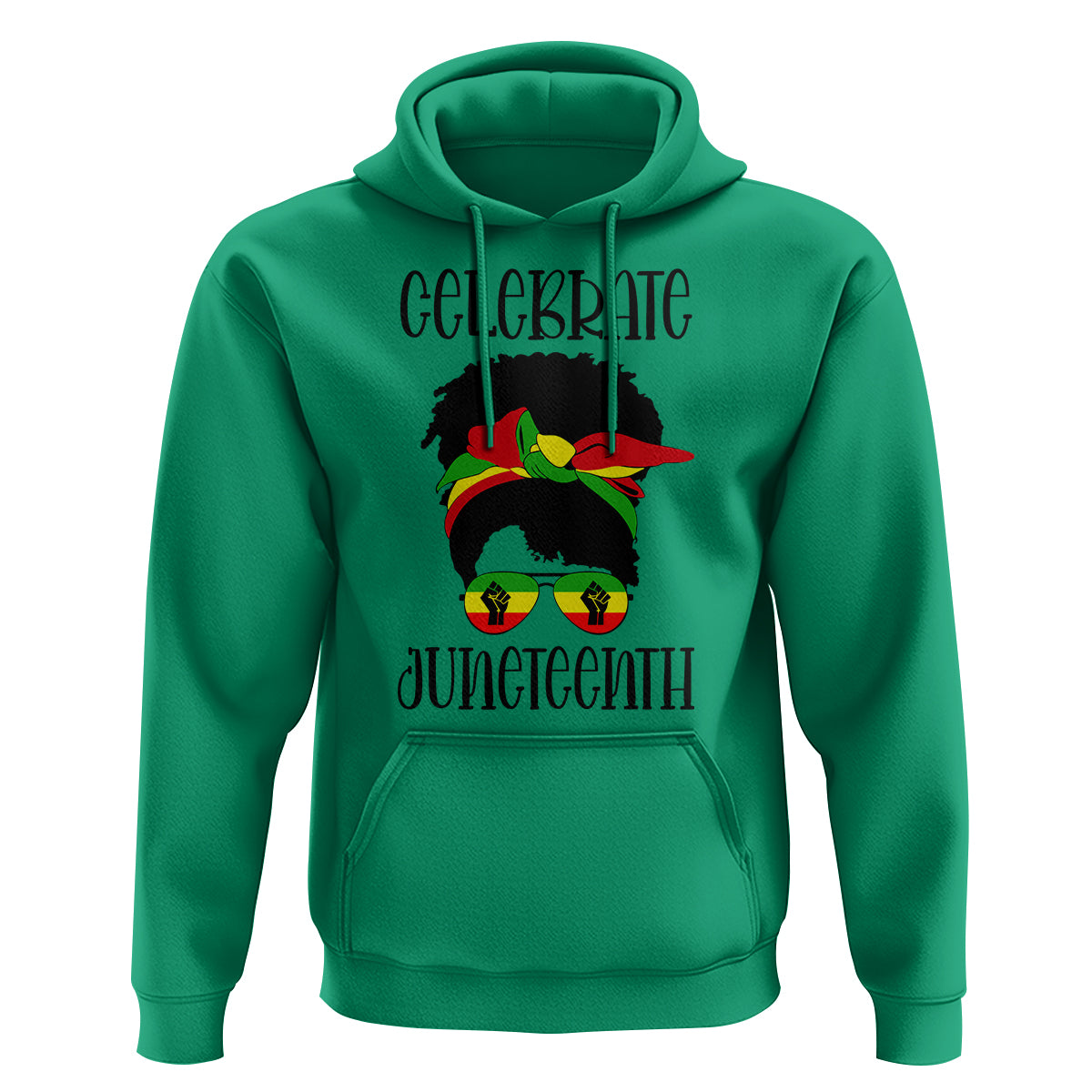 Black Women Messy Bun Juneteenth Celebrate Hoodie - Wonder Print Shop