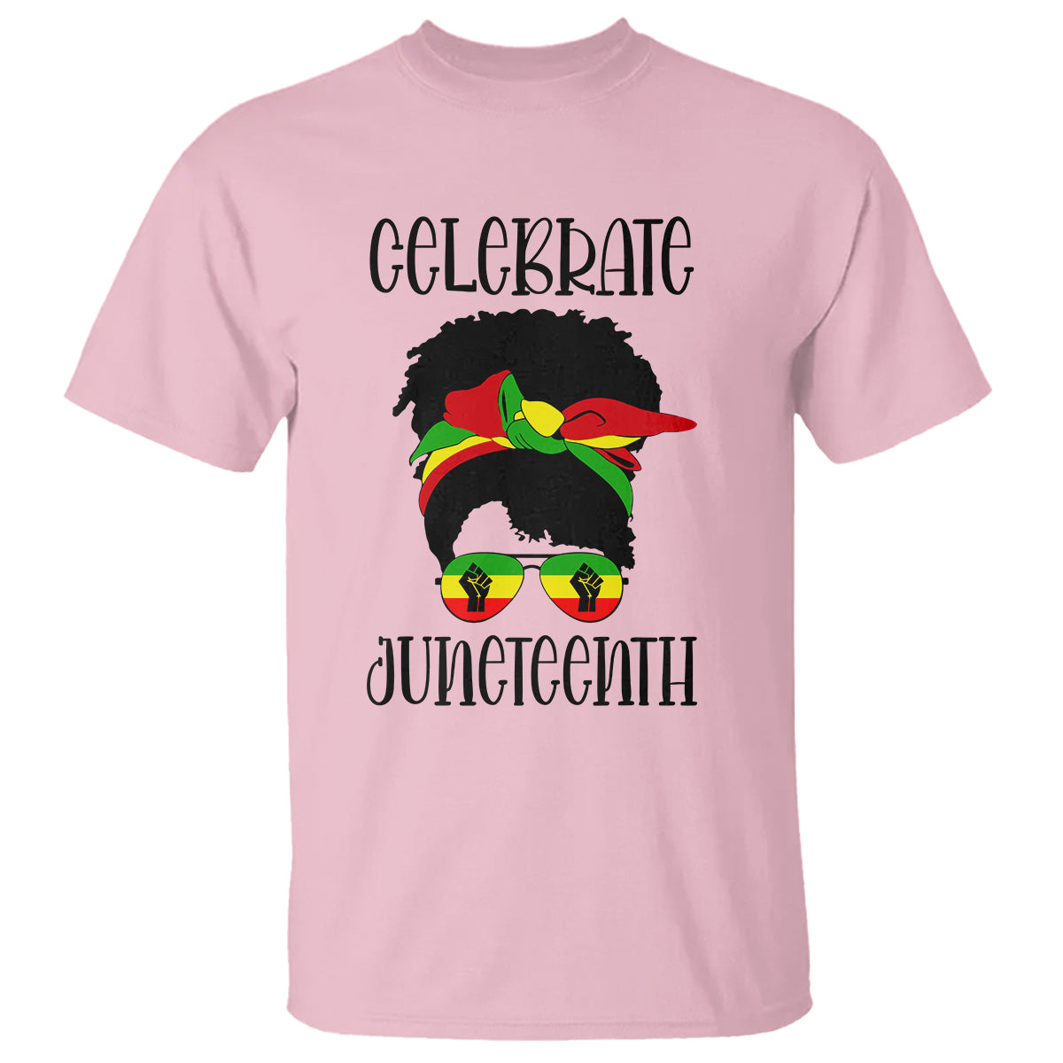 Black Women Messy Bun Juneteenth Celebrate T Shirt - Wonder Print Shop