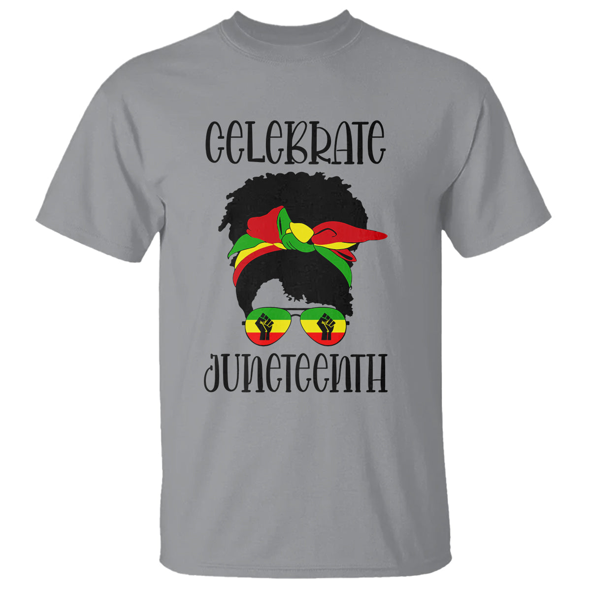 Black Women Messy Bun Juneteenth Celebrate T Shirt - Wonder Print Shop