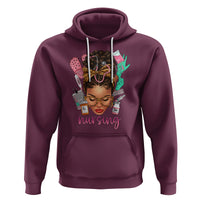 African American Nurse Hoodie Black History Month with Afro Hair - Wonder Print Shop