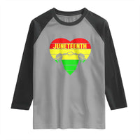 Juneteenth Raglan Shirt Breaking Every Chain BHM Heart