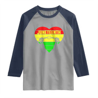 Juneteenth Raglan Shirt Breaking Every Chain BHM Heart