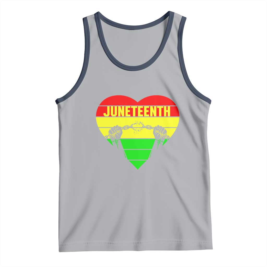 Juneteenth Tank Top Breaking Every Chain BHM Heart
