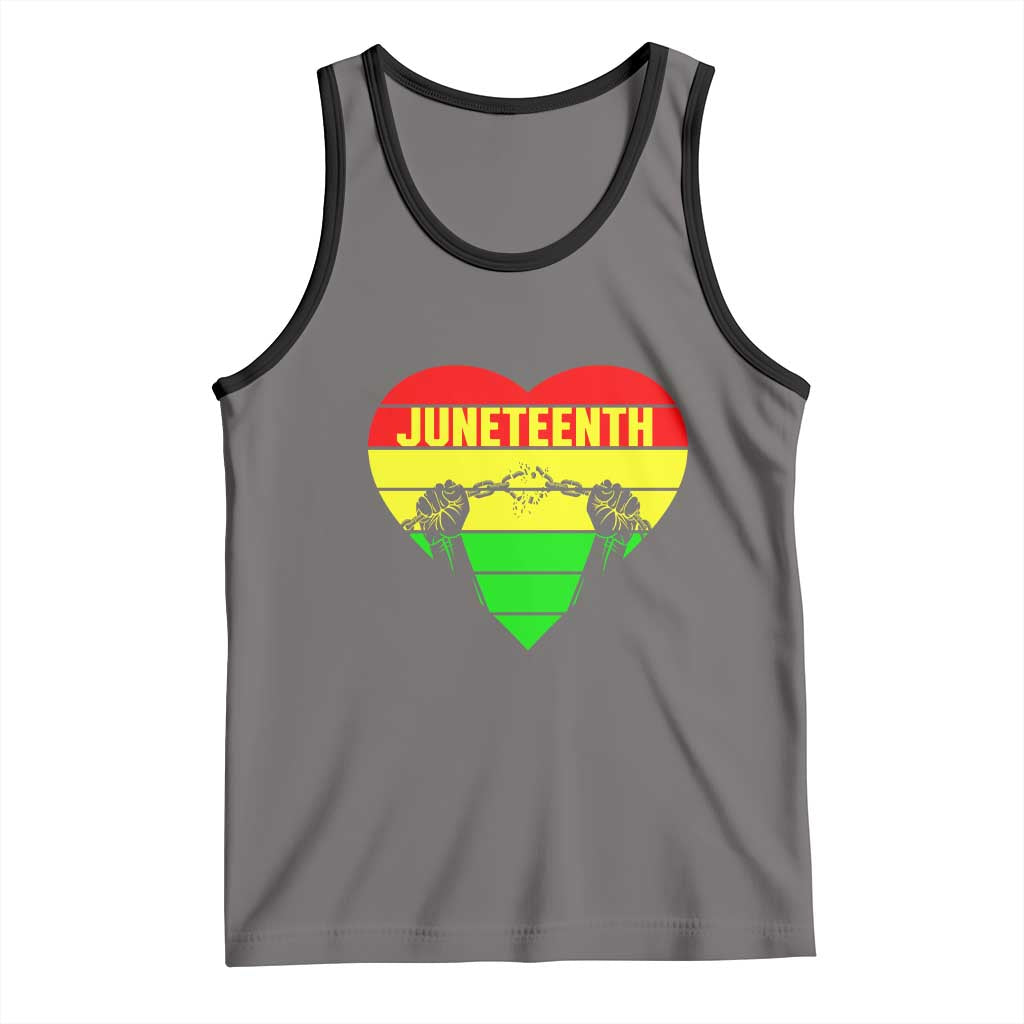 Juneteenth Tank Top Breaking Every Chain BHM Heart