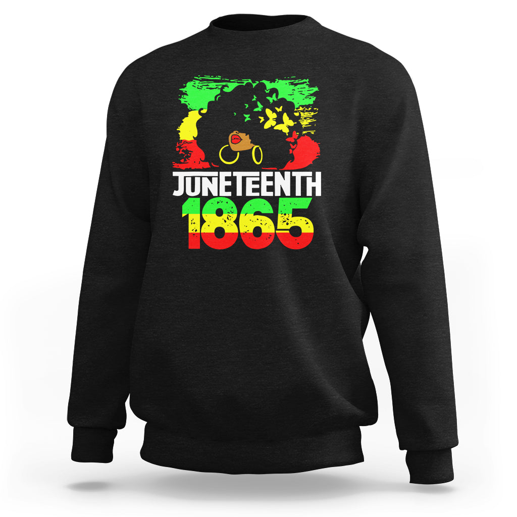 Afro Woman Sweatshirt Juneteenth 1865 Black Pride