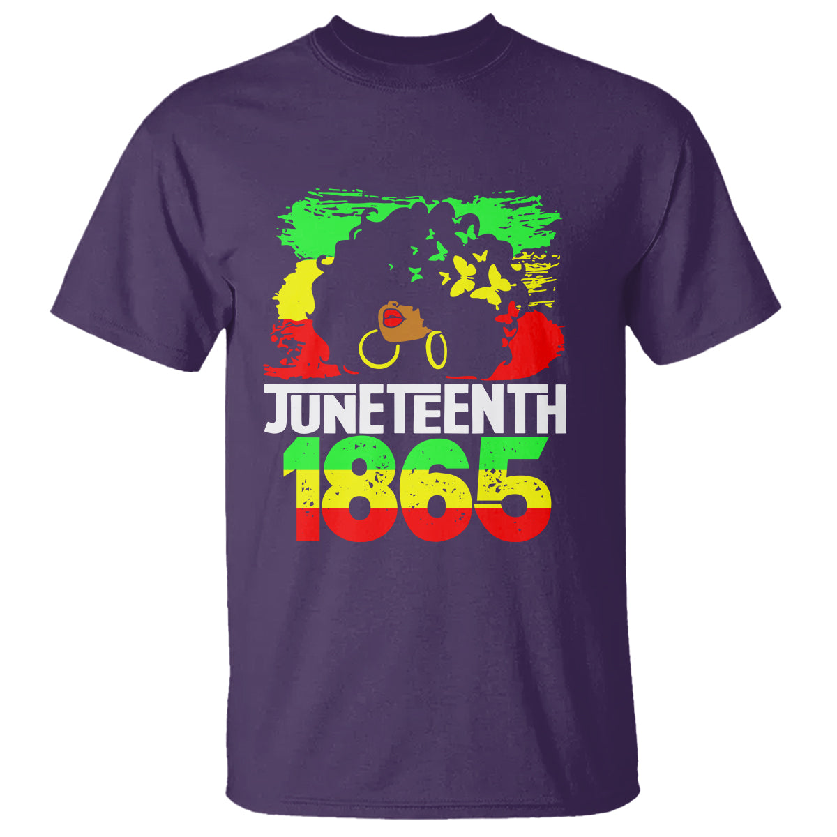 Afro Woman T Shirt Juneteenth 1865 Black Pride - Wonder Print Shop