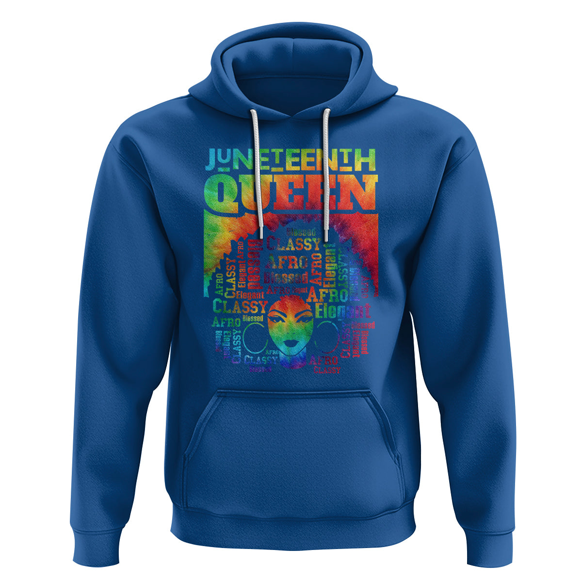 Juneteenth Afro Queen Hoodie Melanin Black Girl Magic Women Tie Dye - Wonder Print Shop