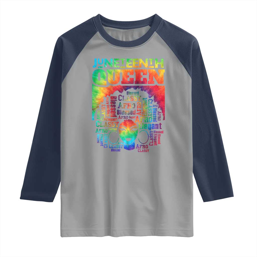 Juneteenth Afro Queen Raglan Shirt Melanin Black Women Magic Tie Dye