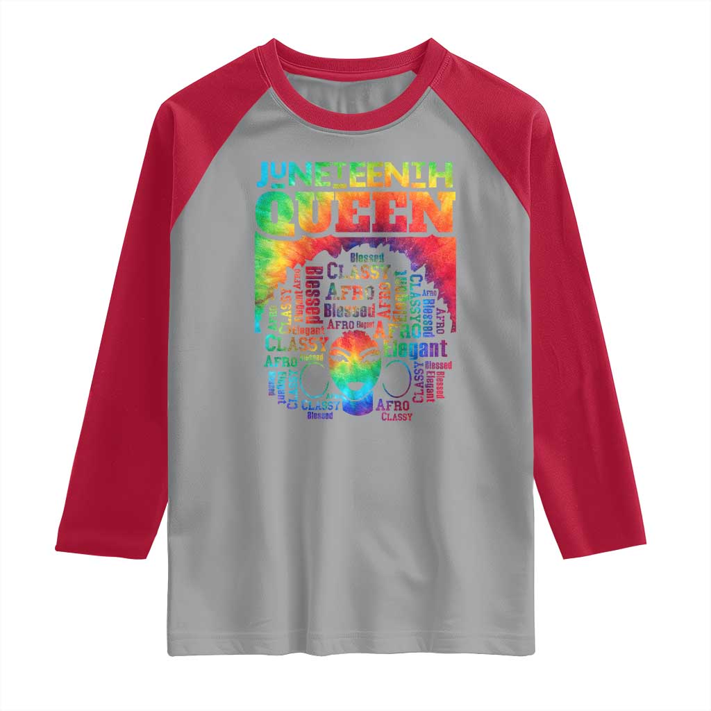 Juneteenth Afro Queen Raglan Shirt Melanin Black Women Magic Tie Dye