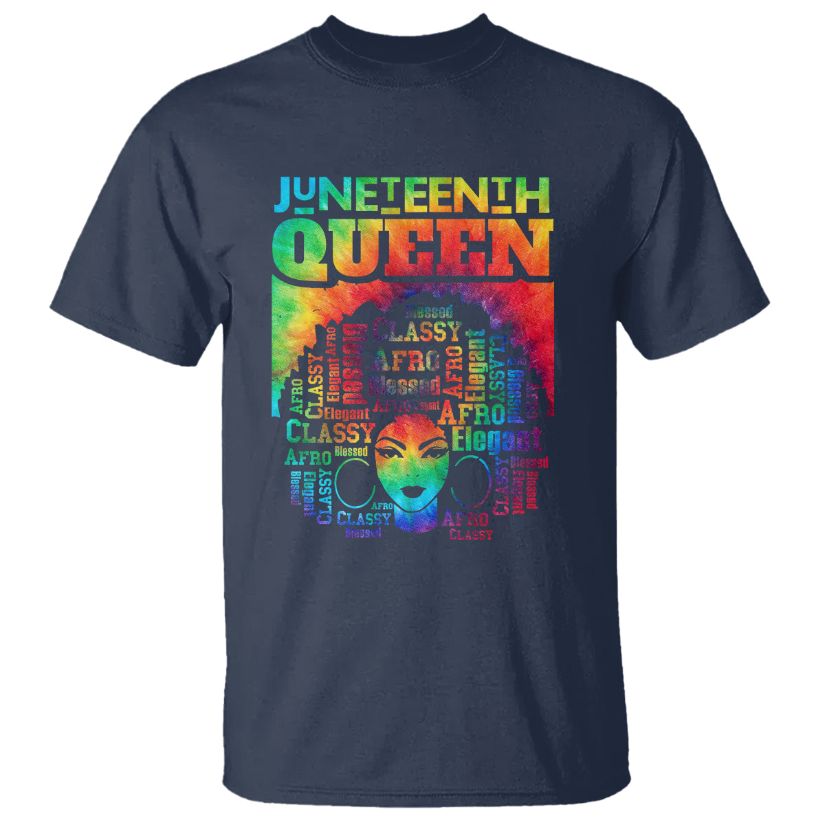 Juneteenth Afro Queen T Shirt Melanin Black Girl Magic Women Tie Dye - Wonder Print Shop