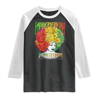 Freeish Since 1865 Juneteenth Raglan Shirt Freedom Day African American June 19th Black Women Floral Hair
