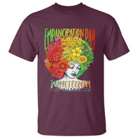 Freeish Juneteenth T Shirt Black Women with Flowers in Her Hair Freedom Day African American June 19th 1865 - Wonder Print Shop