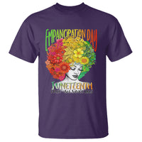Freeish Juneteenth T Shirt Black Women with Flowers in Her Hair Freedom Day African American June 19th 1865 - Wonder Print Shop