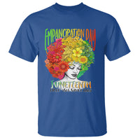 Freeish Juneteenth T Shirt Black Women with Flowers in Her Hair Freedom Day African American June 19th 1865 - Wonder Print Shop