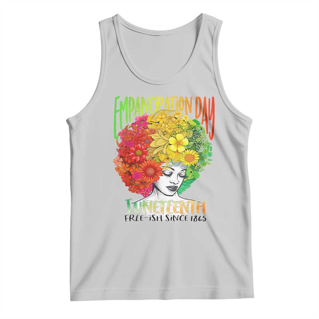 Freeish Since 1865 Juneteenth Tank Top Freedom Day African American June 19th Black Women Floral Hair