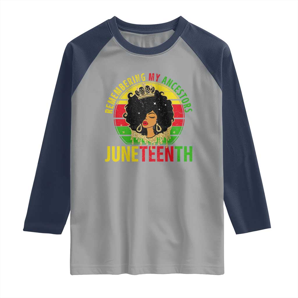 Vintage Juneteenth Raglan Shirt Remembering My Ancestors