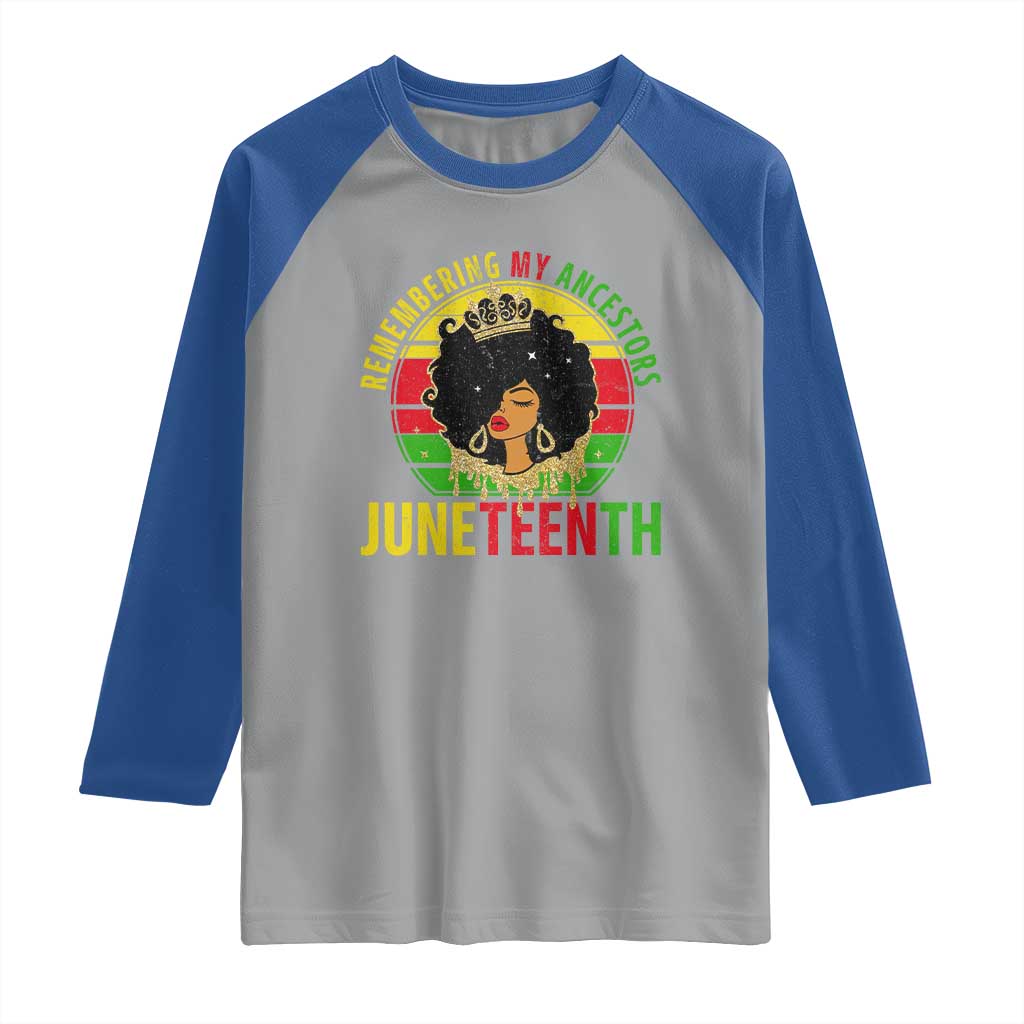 Vintage Juneteenth Raglan Shirt Remembering My Ancestors