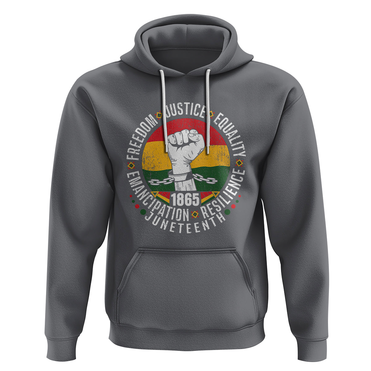 Juneteenth Fist Hoodie Freedom Justice Equality Emancipation Resilience - Wonder Print Shop