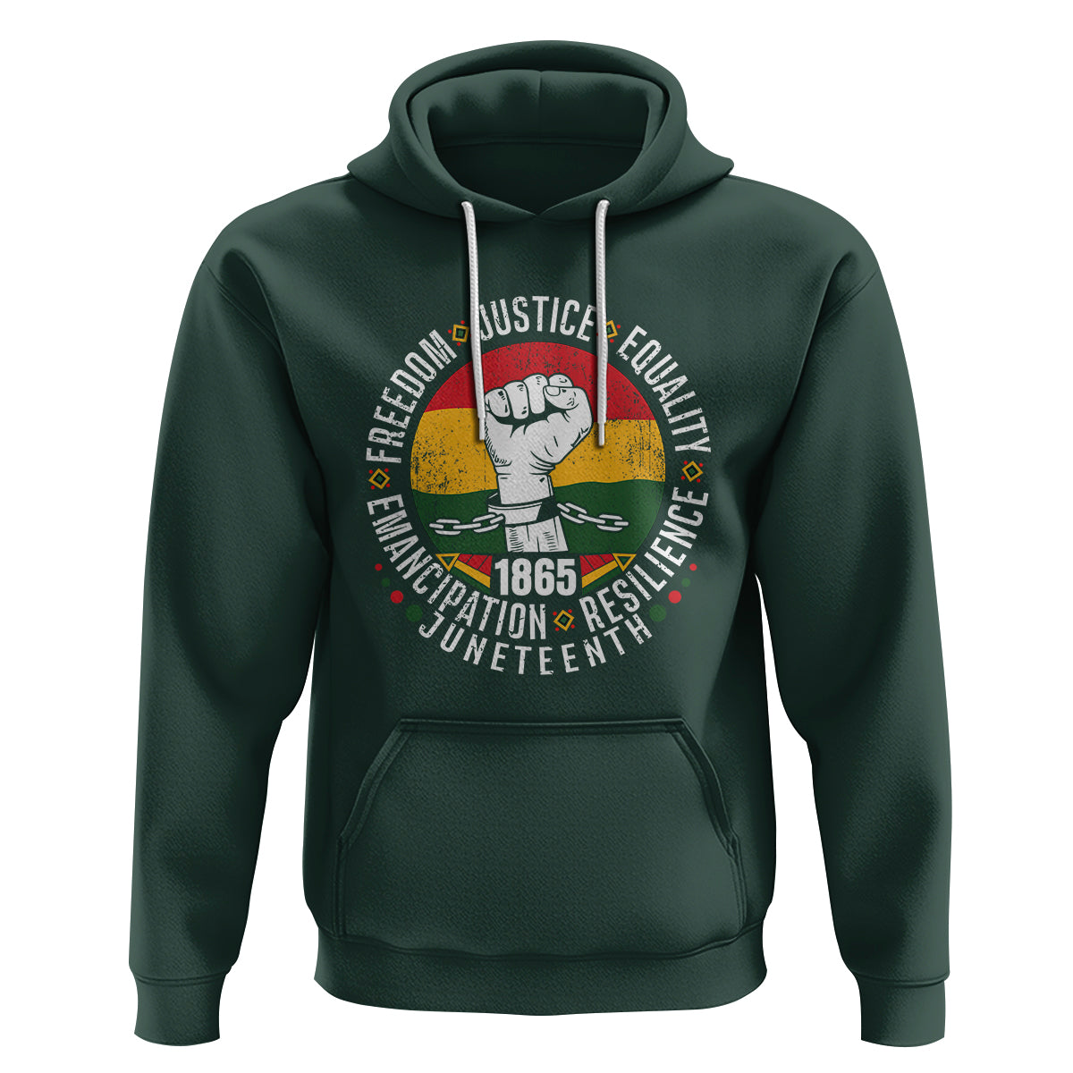 Juneteenth Fist Hoodie Freedom Justice Equality Emancipation Resilience - Wonder Print Shop