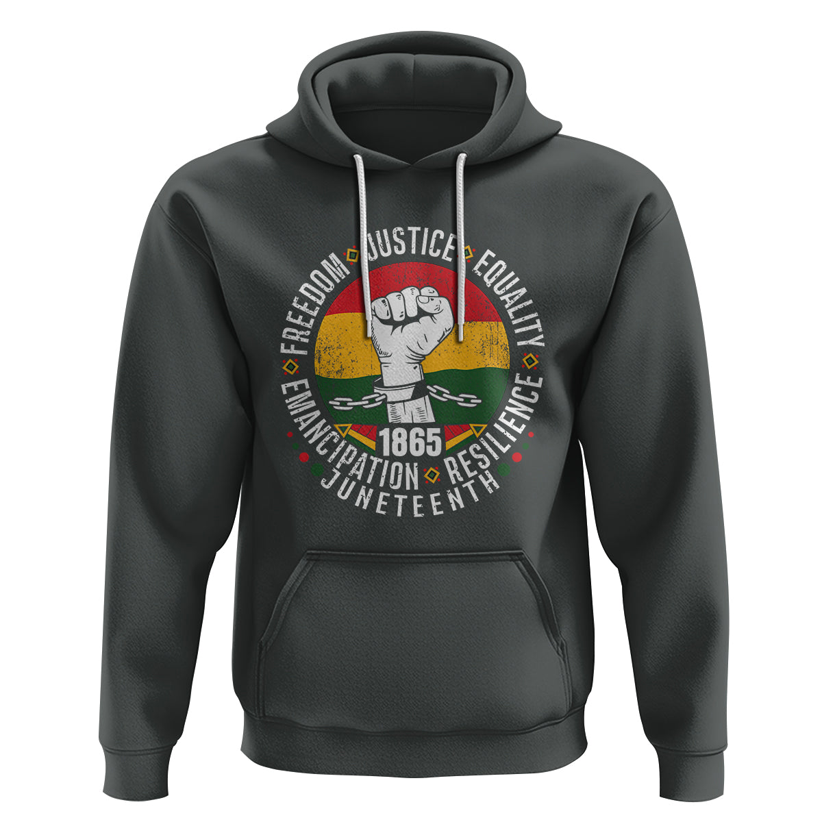 Juneteenth Fist Hoodie Freedom Justice Equality Emancipation Resilience - Wonder Print Shop